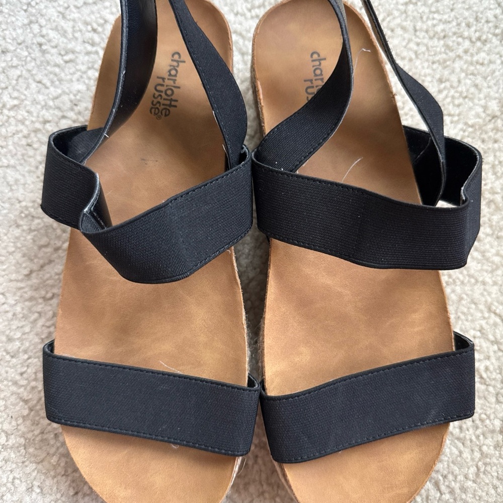 Charlotte Russe Black and Brown Sandals Minimalist Design